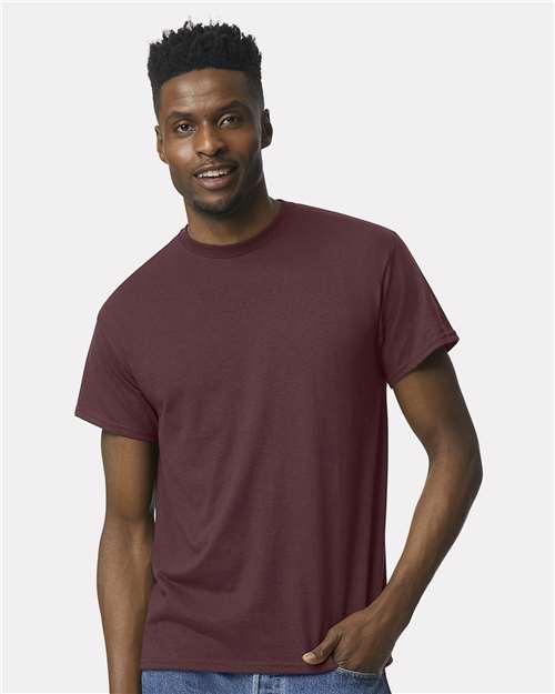 Gildan 8000 Dark Maroon — on model front