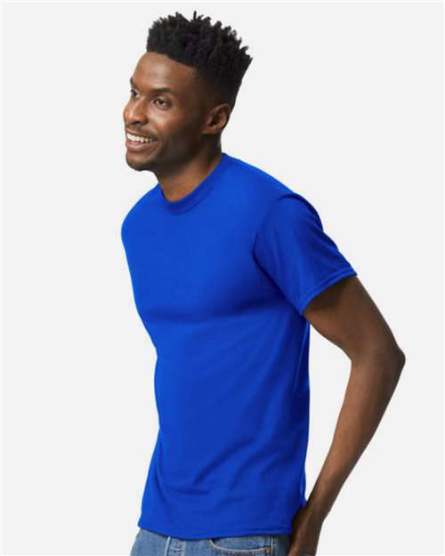 Gildan 8000 Deep Royal — on model side