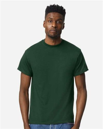 Gildan 8000 Dark Green — on model front