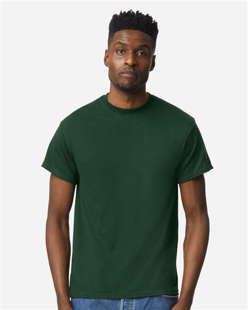 Gildan 8000 Dark Green — on model front