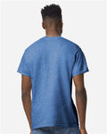 Gildan 8000 Heather Deep Royal — on model back