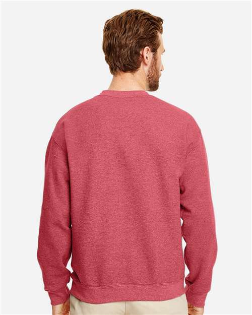 Gildan 18000 Heather Scarlet Red — on model back