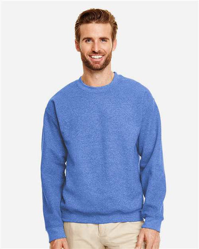 Gildan 18000 Heather Deep Royal — on model front