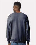 Gildan 18000 Heather Dark Navy — on model back