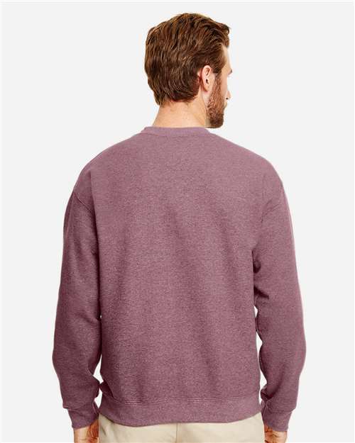 Gildan 18000 Heather Dark Maroon — on model back