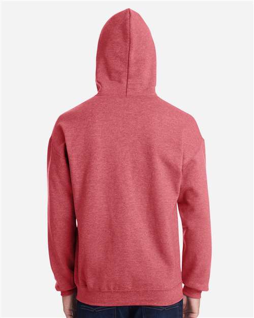 Gildan 18500 Heather Scarlet Red — on model back