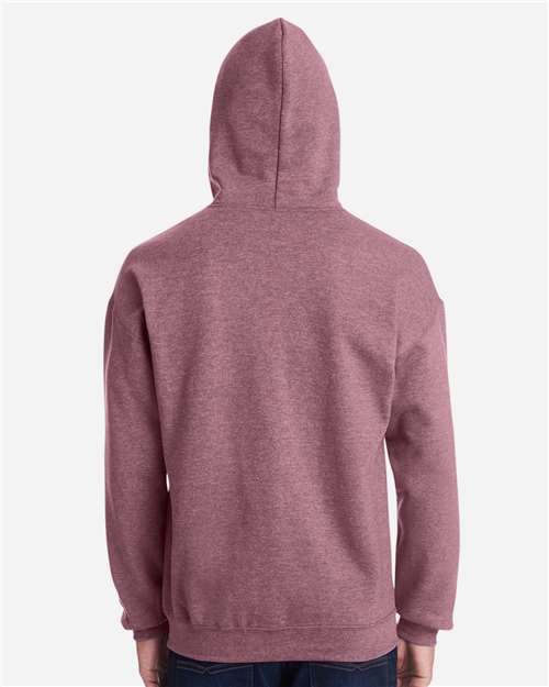 Gildan 18500 Heather Dark Maroon — on model back