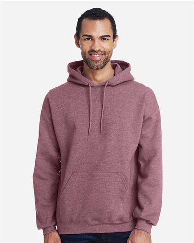 Gildan 18500 Heather Dark Maroon — on model front