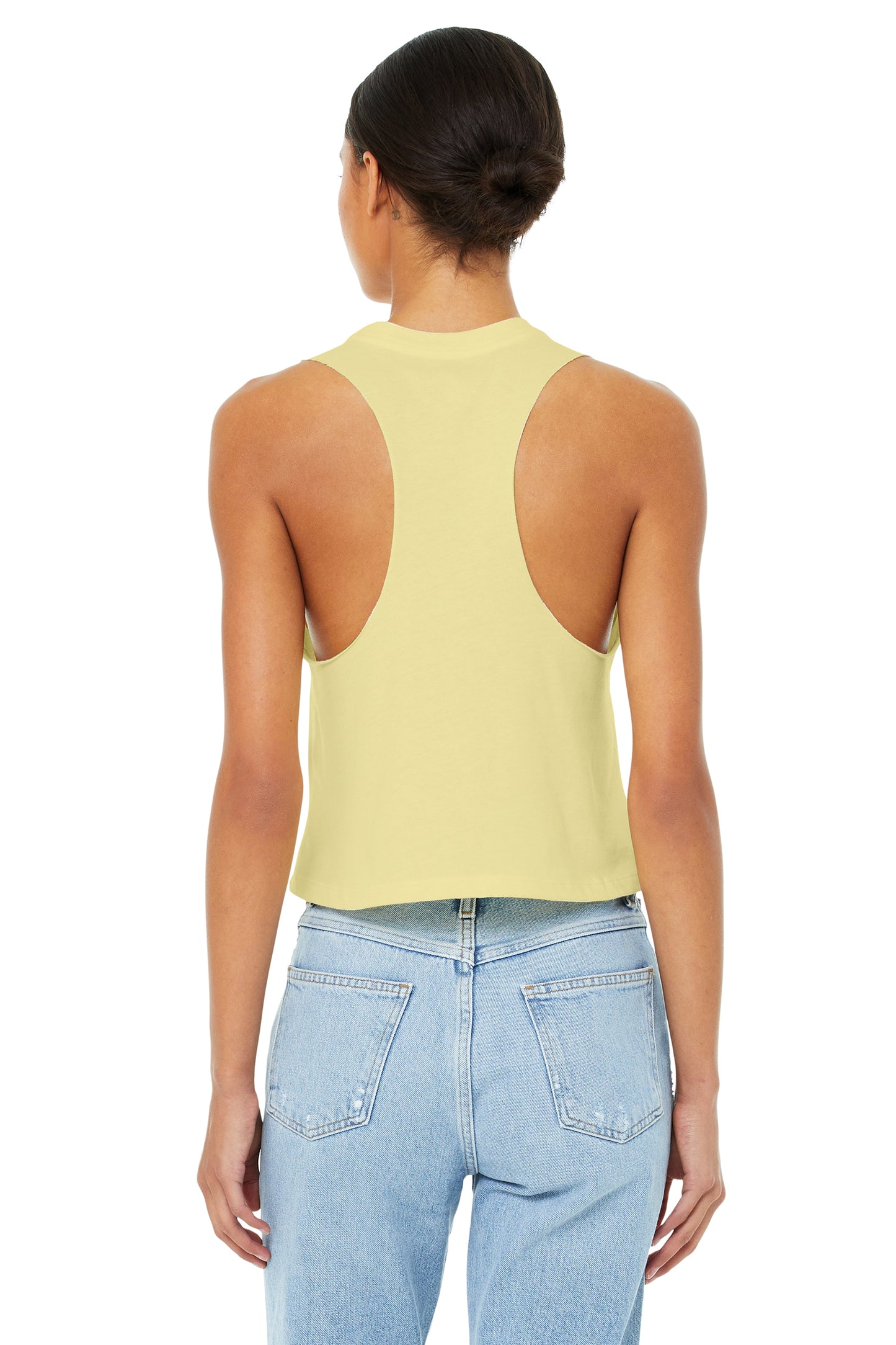 Women's Racerback Cropped Tank - Heather French Vanilla