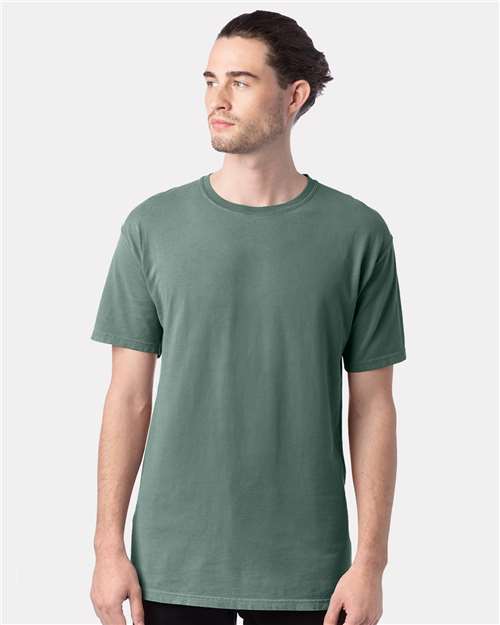 ComfortWash by Hanes GDH100 Cypress Green — on model front