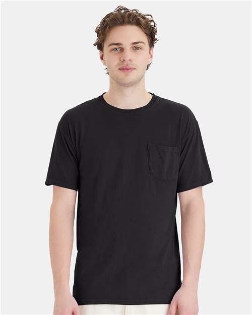 ComfortWash by Hanes GDH150 Black — on model front