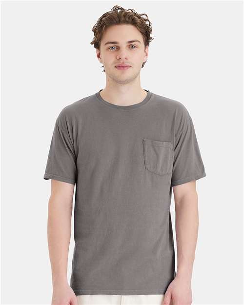 ComfortWash by Hanes GDH150 Concrete Grey — on model front