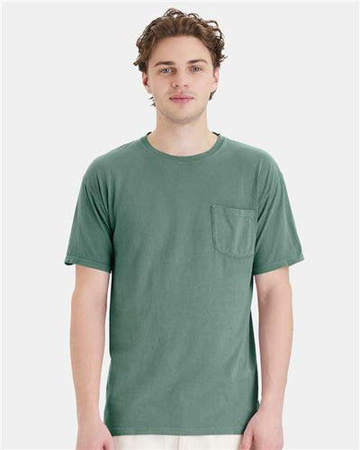 ComfortWash by Hanes GDH150 Cypress Green — on model front