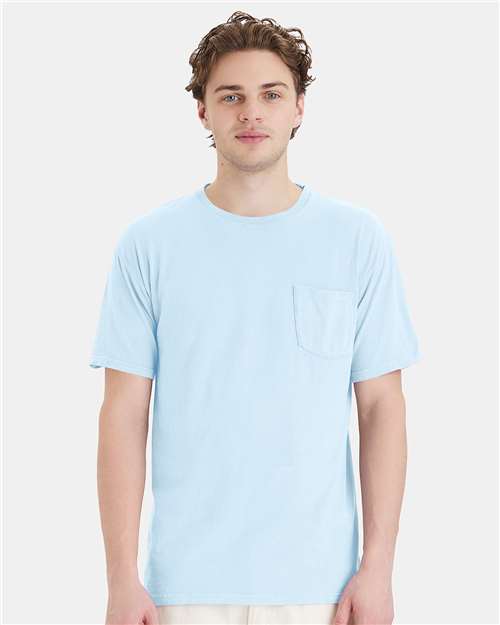 ComfortWash by Hanes GDH150 Soothing Blue — on model front