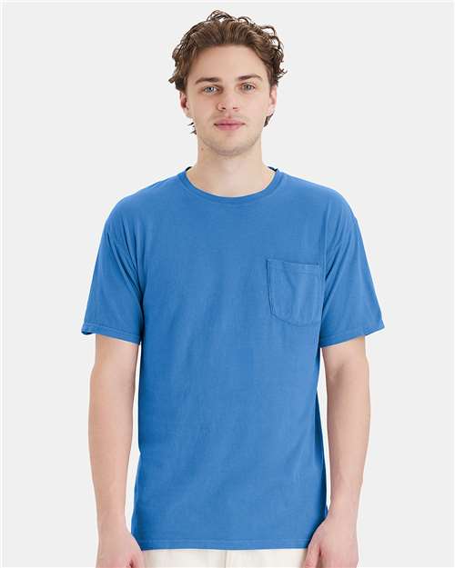 ComfortWash by Hanes GDH150 Summer Sky Blue — on model front