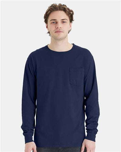 ComfortWash by Hanes GDH250 Navy — on model front