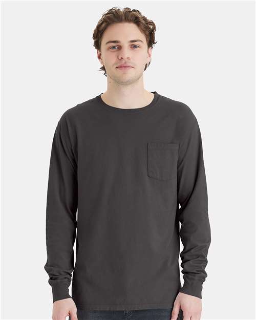 ComfortWash by Hanes GDH250 New Railroad Grey — on model front