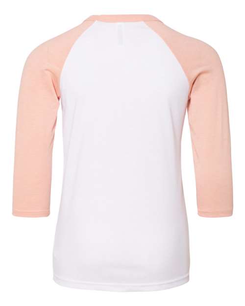 BELLA + CANVAS 3200Y White/ Heather Peach — back