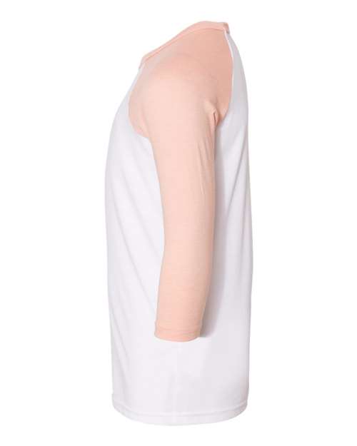 BELLA + CANVAS 3200Y White/ Heather Peach — direct side