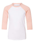 BELLA + CANVAS 3200Y White/ Heather Peach — front