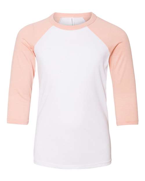 BELLA + CANVAS 3200Y White/ Heather Peach — front