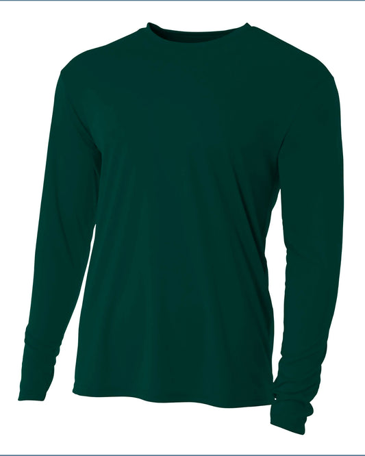 Youth Long Sleeve Cooling Performance Crew Shirt - Forest Green