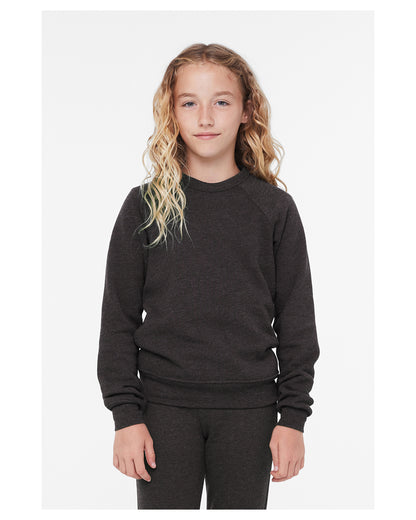 Youth Sponge Fleece Raglan Sweatshirt - Heather Dark Gray