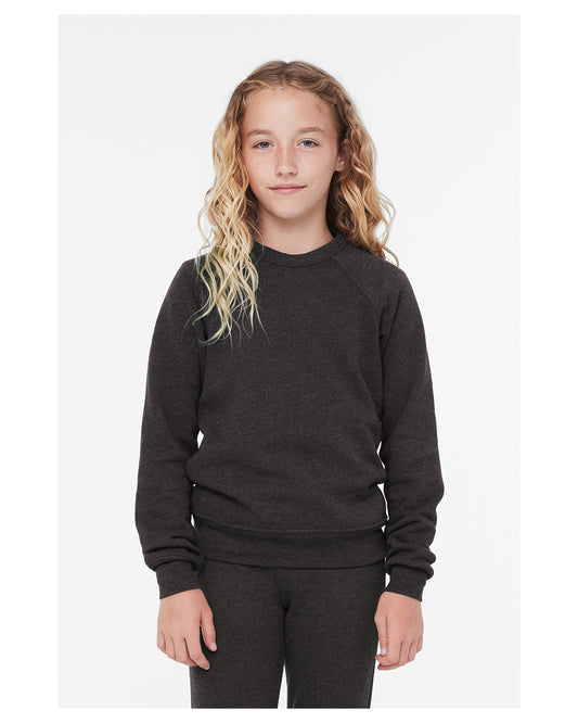 Youth Sponge Fleece Raglan Sweatshirt - Heather Dark Gray