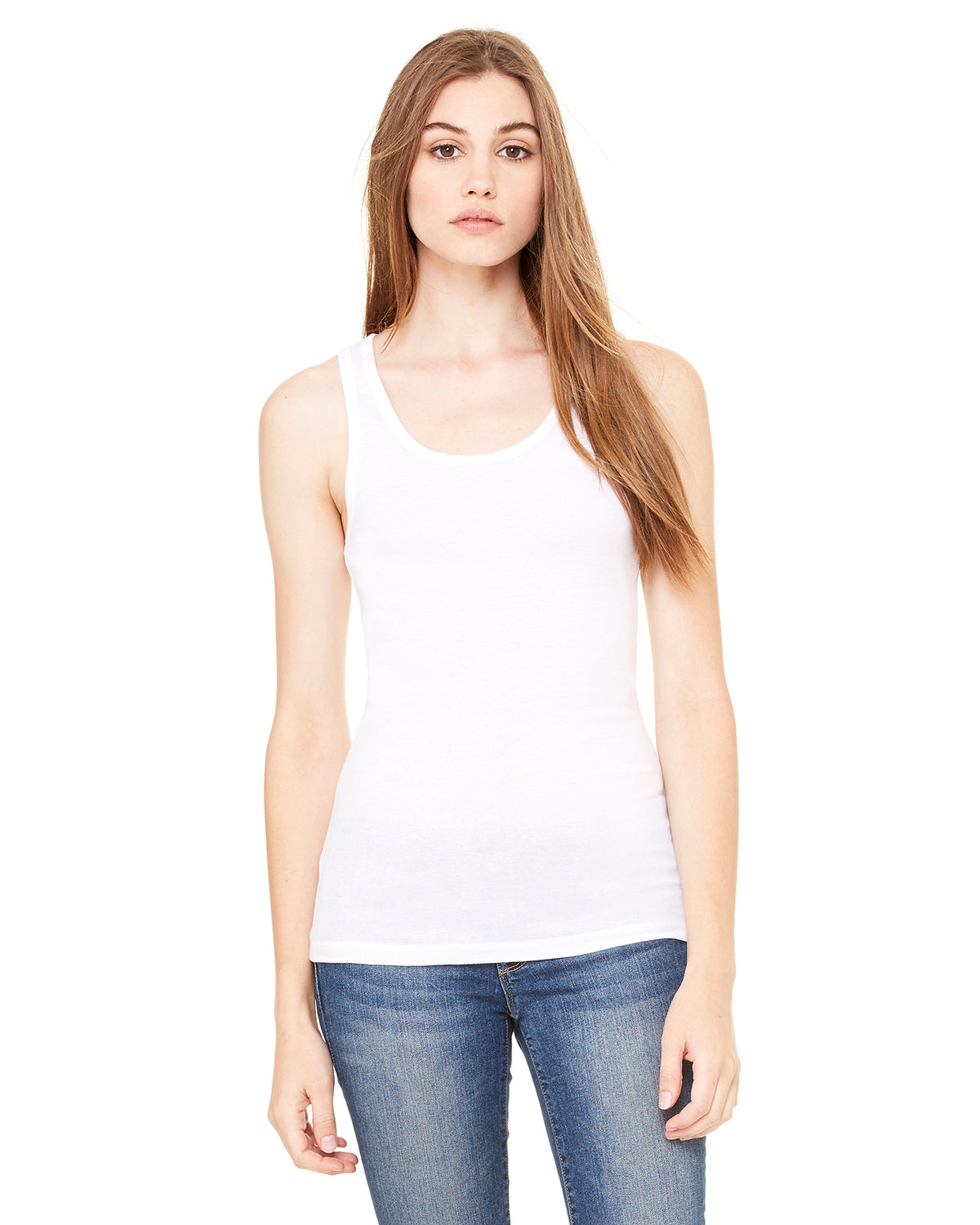 Women's Sheer Mini Rib Tank - White