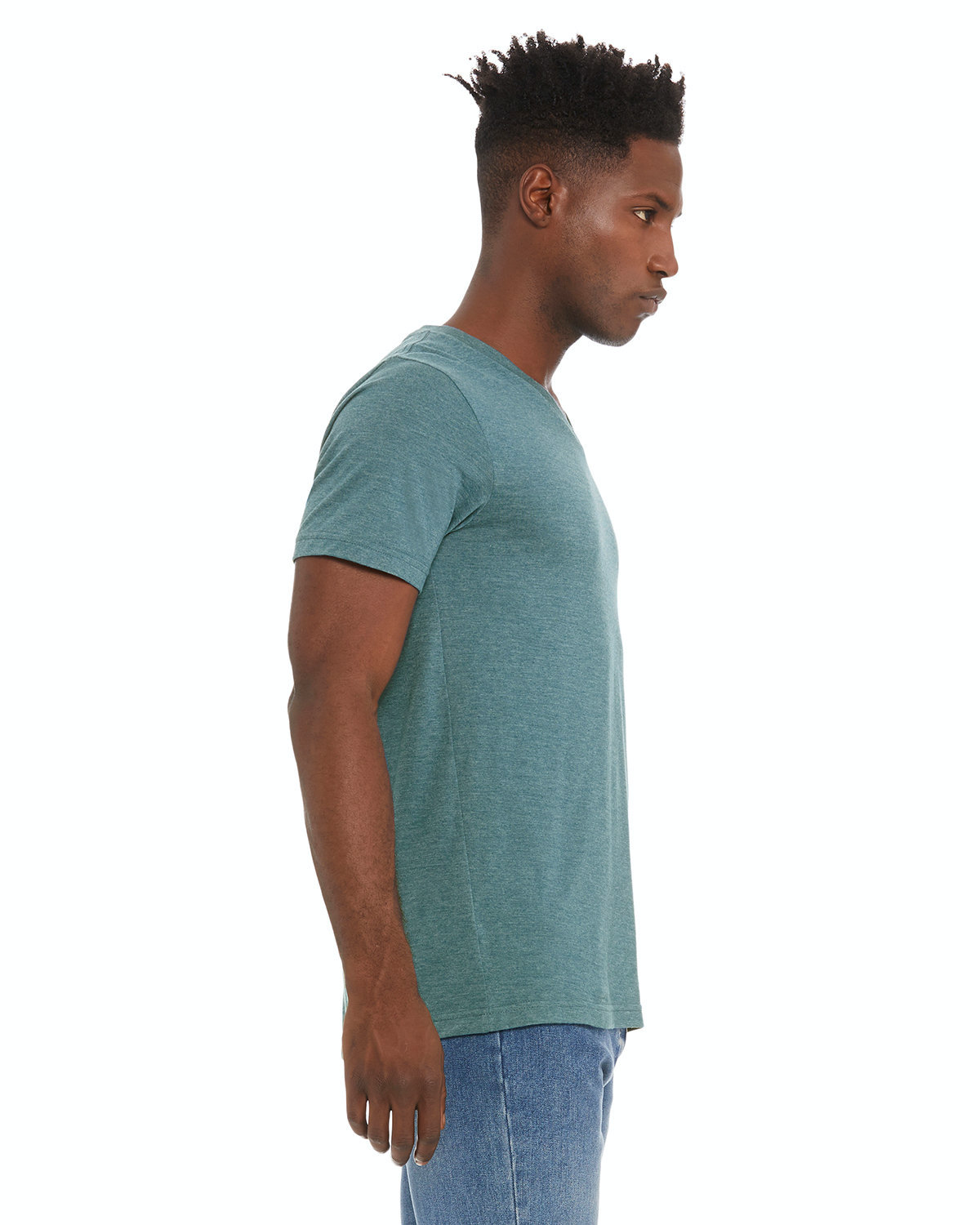 Unisex Jersey Short-Sleeve V-Neck T-Shirt - Heather Deep Teal