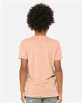 BELLA + CANVAS 3413Y Peach Triblend — on model back