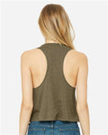 BELLA + CANVAS 6682 Heather Olive — on model back