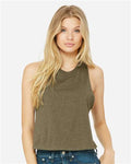 BELLA + CANVAS 6682 Heather Olive — on model front