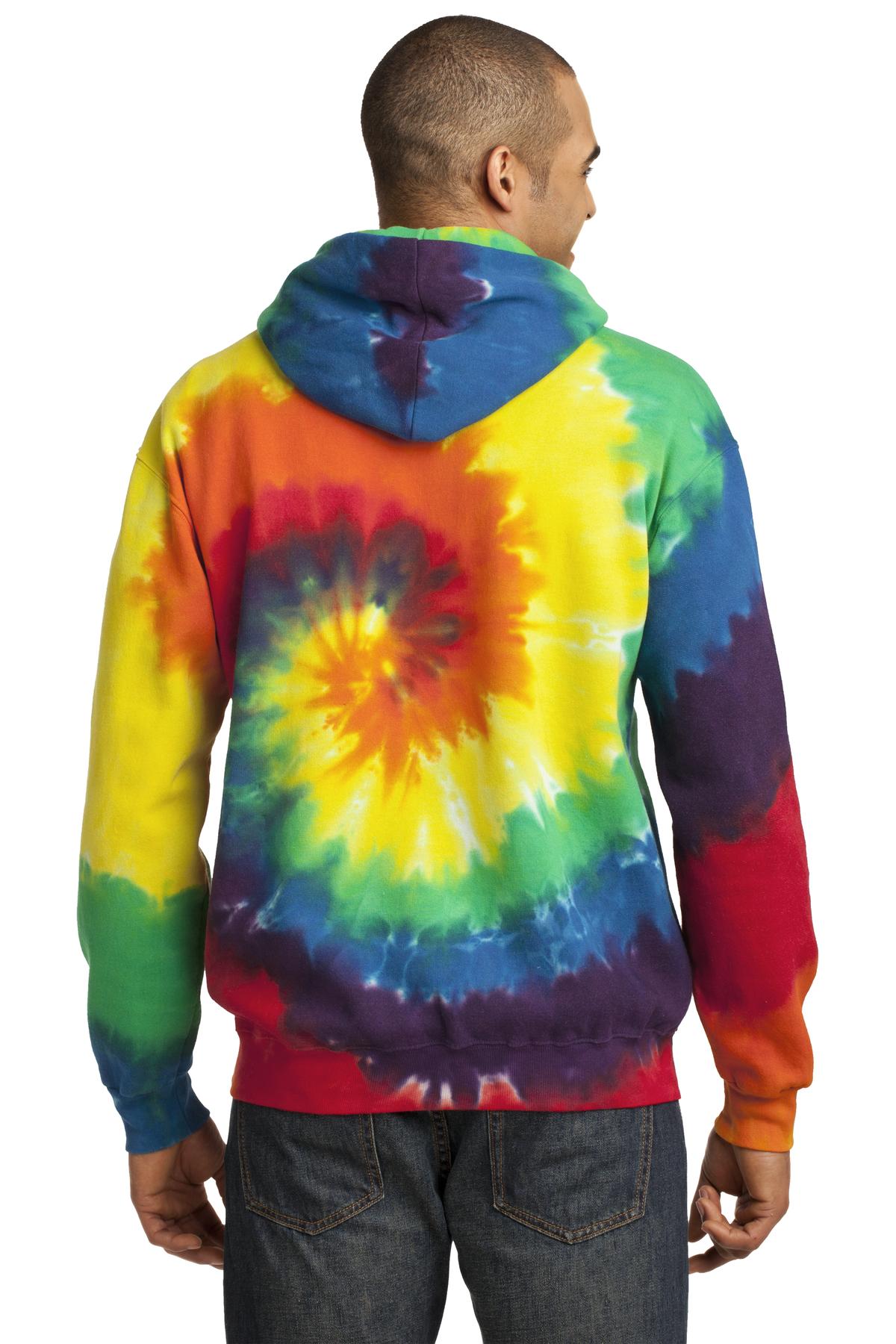 Unisex Tie-Dye Pullover Hoodie - Rainbow