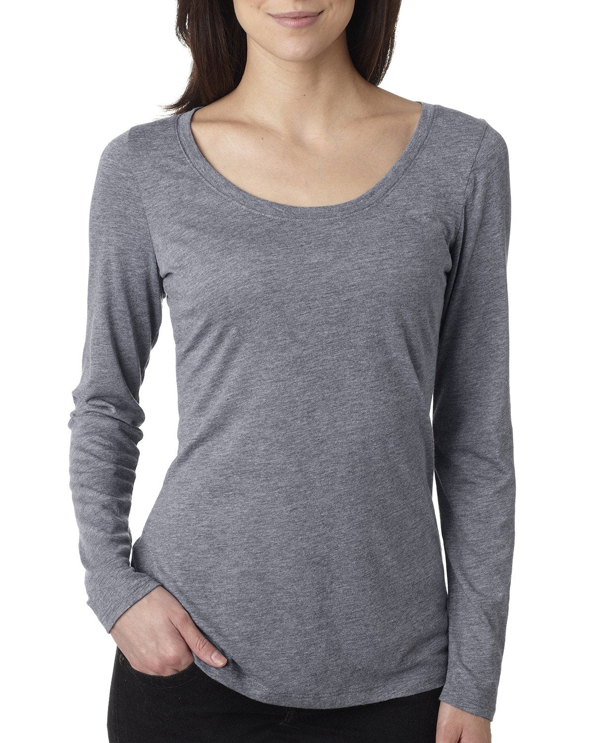 Women's Triblend Long-Sleeve Scoop - Premium Heather