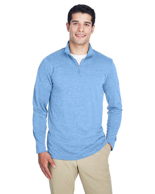 Men's Cool & Dry Heathered Performance Quarter-Zip - Columbia Blue Heather