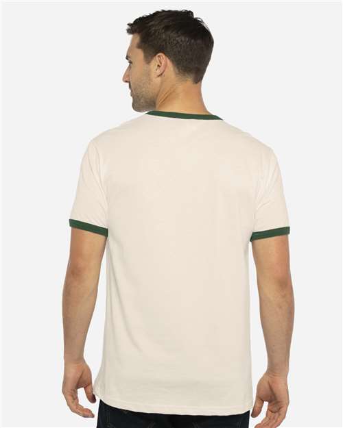 Next Level 3604 Natural/ Forest Green — on model back