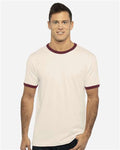 Next Level 3604 Natural/ Maroon — on model front
