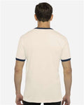 Next Level 3604 Natural/ Midnight Navy — on model back