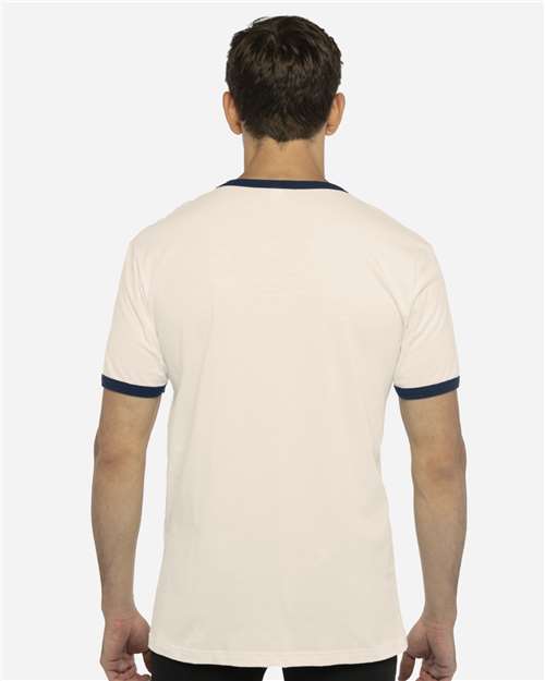 Next Level 3604 Natural/ Midnight Navy — on model back