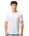 Unisex Poly-Rich V-Neck Tee - White