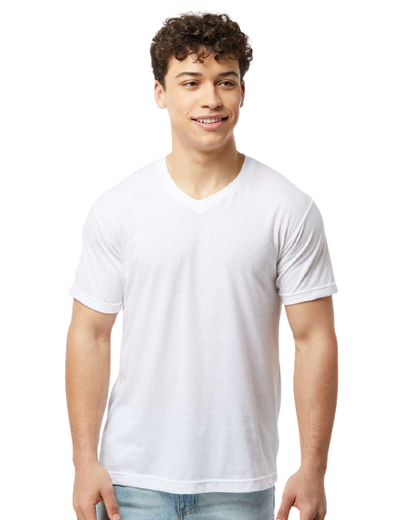 Unisex Poly-Rich V-Neck Tee - White