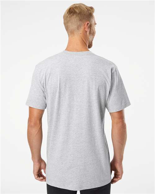 American Apparel 2001 Heather Grey — on model back