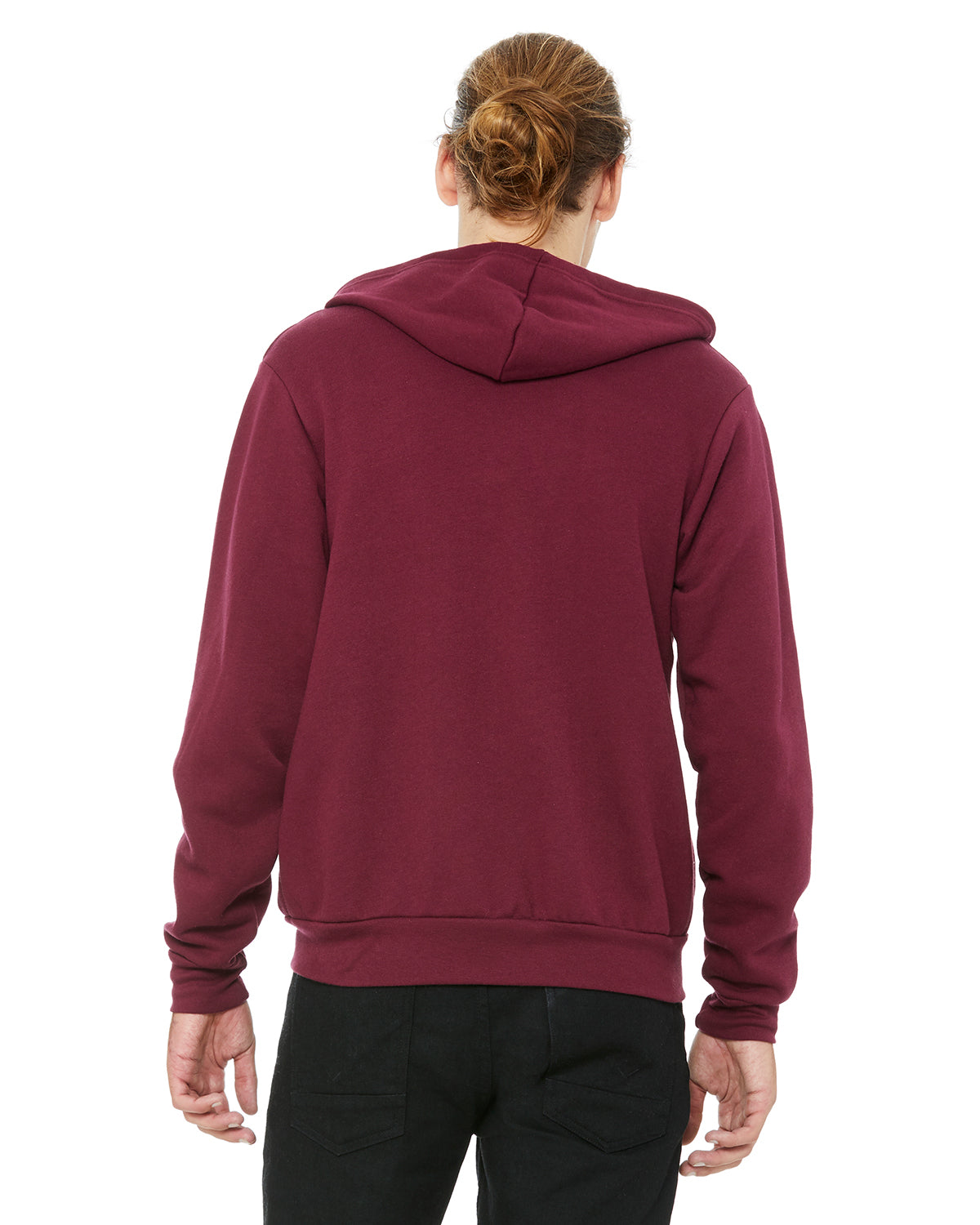 Unisex Poly-Cotton Sponge Fleece Full-Zip Hoodie - Maroon