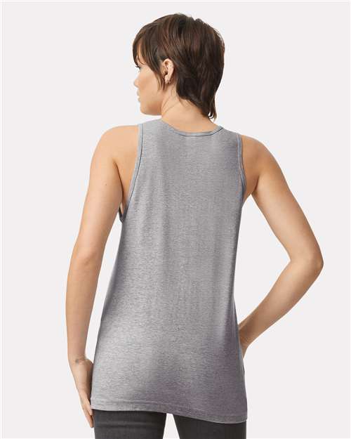 American Apparel 2408 Heather Grey — on model back