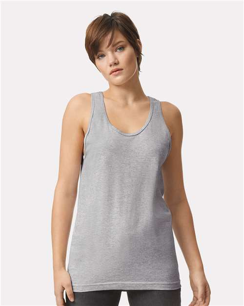 American Apparel 2408 Heather Grey — on model front