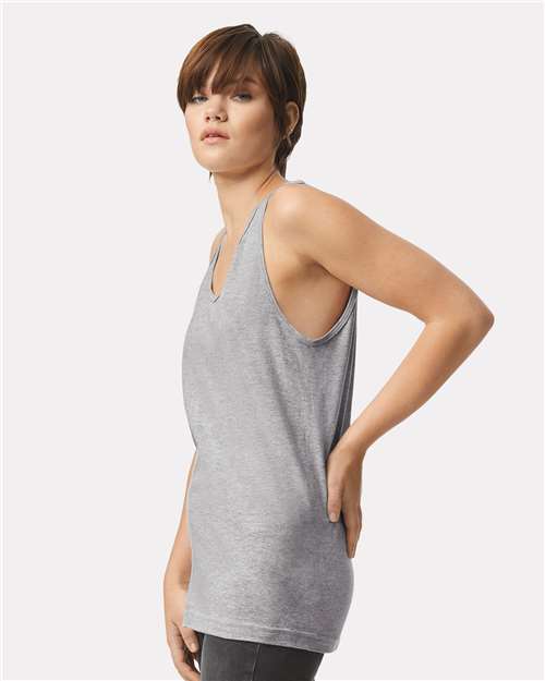 American Apparel 2408 Heather Grey — on model side