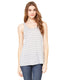 Bella + Canvas B8800 - Women's Flowy Racerback Tank - Heather Striped Athletic / White