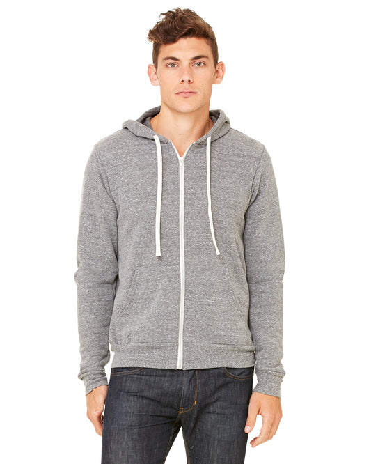 Unisex Triblend Sponge Fleece Full-Zip Hoodie - Gray Triblend