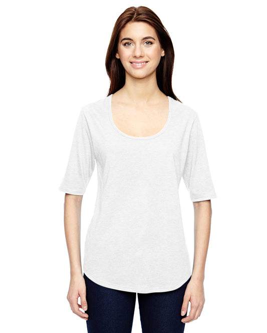 Women's Triblend Deep Scoop 1/2-Sleeve T-Shirt - White